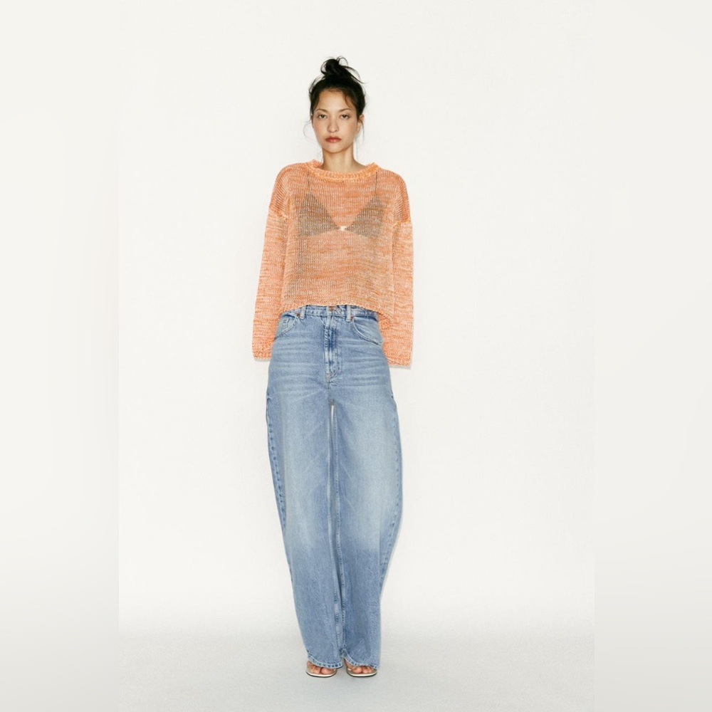 Zara Orange Knit Sweater